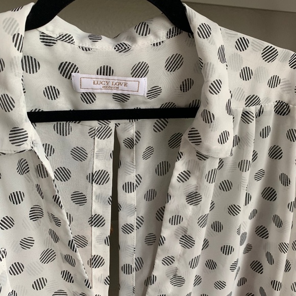 Lucy Love - White Polka Dot Morrison Top Cover-up - Picture 3 of 6